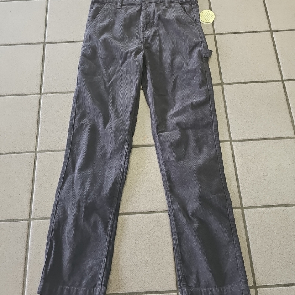 NWT Boys XL(14/16) Colorful Planet Gray Corduroy Casual Pants Adjustable Waist